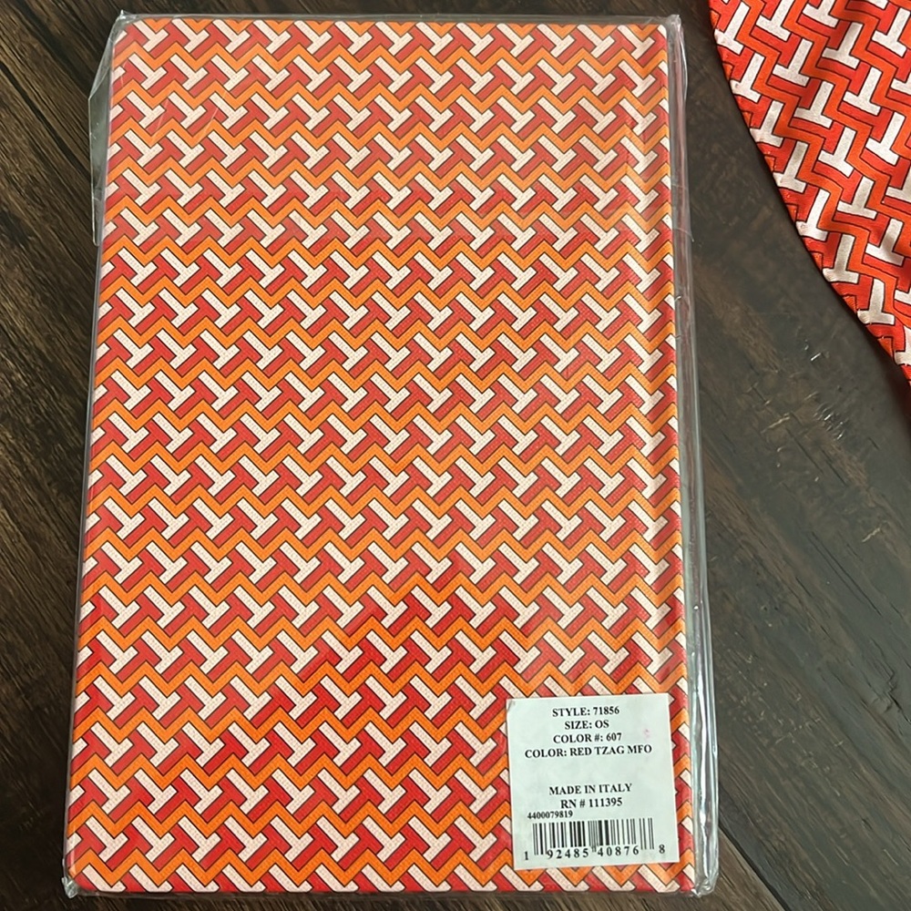 Silk Tory Burch scarf with matching journal and pencil set! Perfect gift!!!! - Picture 6 of 10